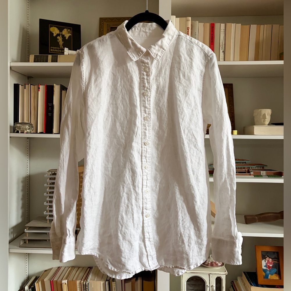 100% LINEN Classic Chic Button Down Long Sleeve S… - image 2